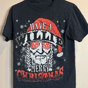 Have a Willie Merry Christmas Graphic Tee - Black with Red & White